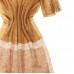 Camel, Cashmere blend and Mohair Collage Dress with Scarf